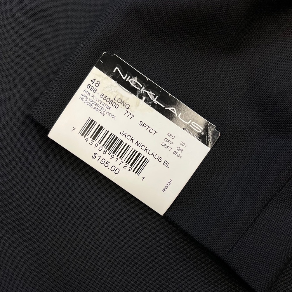 NWT Jack Nicklaus Worsted Wool Blend Blazer Sports Jacket Black 48L - Picture 7 of 13